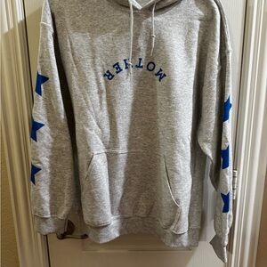 Mother Gray Hoodie with Blue Star Details